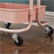 Alexent 2-Tier Table Top Plastic Storage Trolley Rolling Cart Organizer in Pink