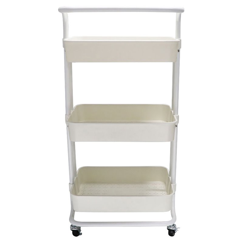 Alexent 3Tier Modern Plastic Storage Trolley Rolling Utility Carts in