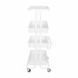 Alexent 3-Tier Table Top Plastic Storage Trolley Rolling Cart Organizer in White