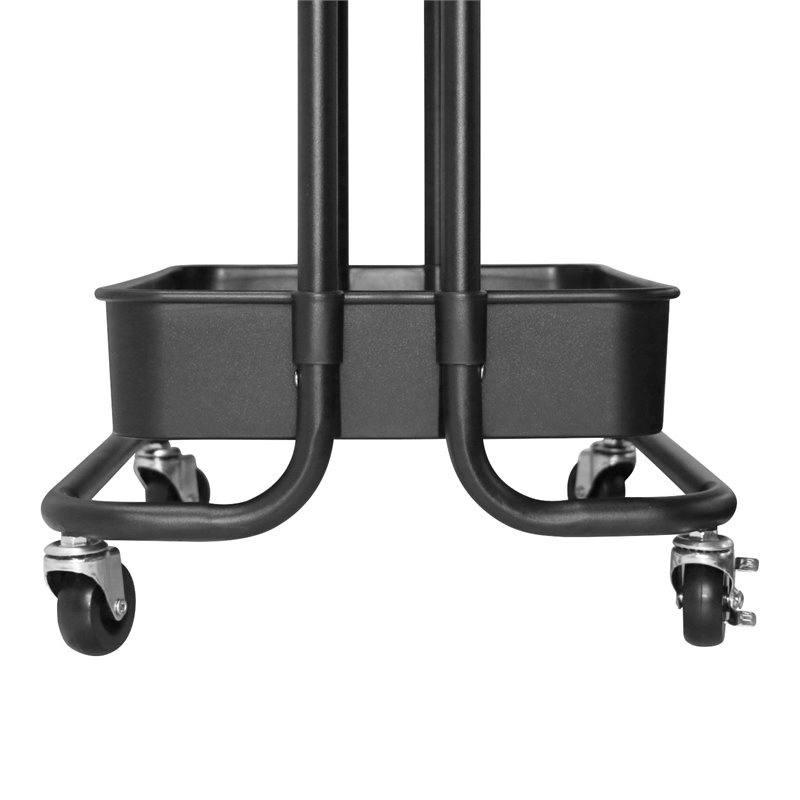 Alexent 3-Tier Table Top Plastic Storage Trolley Rolling Cart Organizer in Black