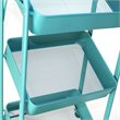 Alexent 3-Tier Modern Metal Storage Utility Rolling Cart with Foldable in Blue