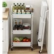 Alexent 3-Tier Modern Metal Storage Utility Rolling Cart with Foldable in White