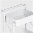 Alexent 3-Tier Modern Metal Storage Utility Rolling Cart with Foldable in White