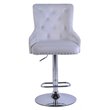Alexent Modern Glam Velvet Bar Stool Chairs Adjustable Height - SILVER SET OF 4