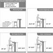 Alexent Modern Glam Velvet Bar Stool Chairs Adjustable Height - GRAY SET OF 4