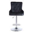Alexent Modern Glam Velvet Bar Stool Chairs Adjustable Height - BLACK SET OF 4