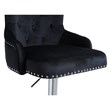 Alexent Modern Glam Velvet Bar Stool Chairs Adjustable Height - BLACK SET OF 4