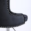 Alexent Modern Glam Velvet Bar Stool Chairs Adjustable Height - BLACK SET OF 4