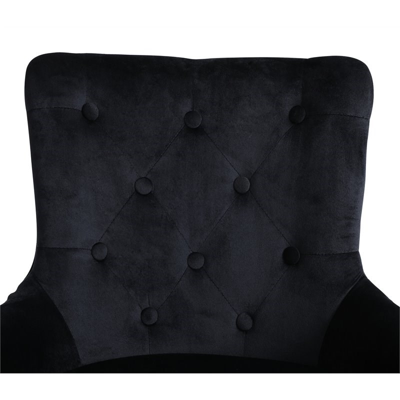Alexent Modern Glam Velvet Bar Stool Chairs Adjustable Height - BLACK SET OF 4