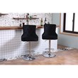 Alexent Modern Glam Velvet Bar Stool Chairs Adjustable Height - BLACK SET OF 4