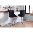 Alexent Modern Glam Velvet Bar Stool Chairs Adjustable Height - BLACK SET OF 4