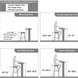Alexent Modern Glam Velvet Bar Stool Chairs Adjustable Height - BLACK SET OF 4