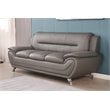 Alexent Modern Faux Leather Upholstered Living Room Sofa in Gray