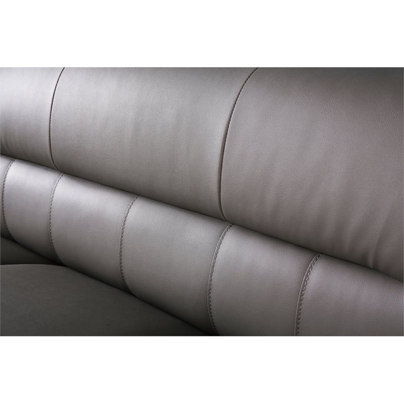 Alexent Modern Faux Leather Upholstered Living Room Sofa in Gray