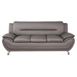 Alexent Modern Faux Leather Upholstered Living Room Sofa in Gray
