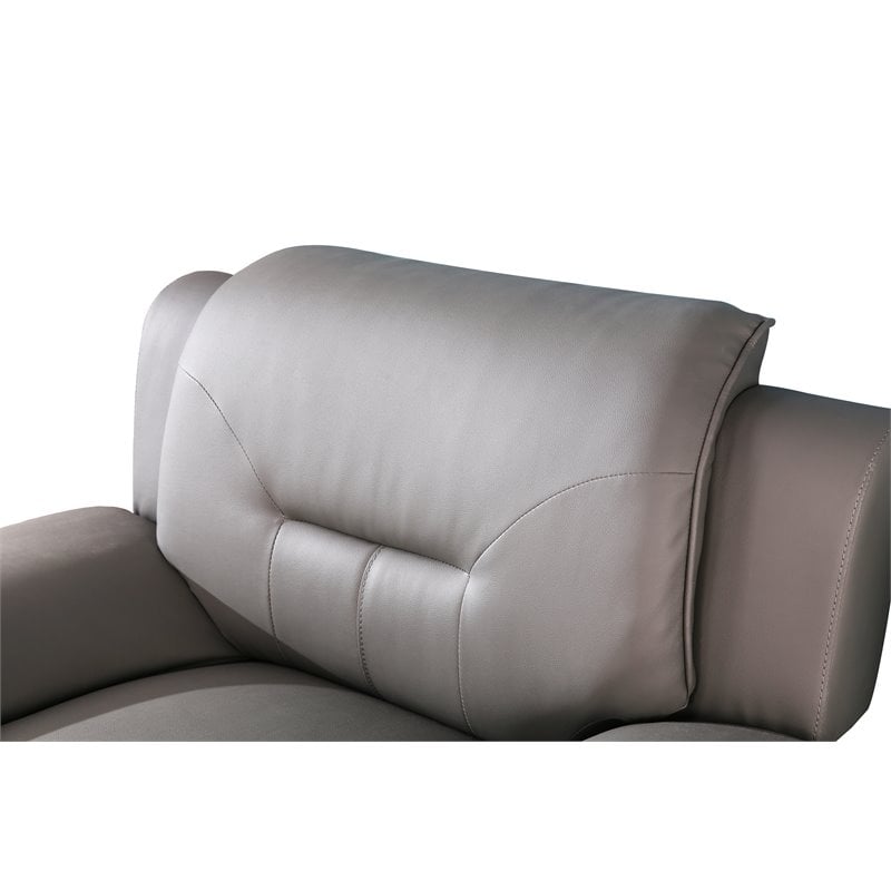 Alexent Modern Faux Leather Upholstered Living Room Sofa in Gray