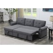 Alexent Reversible Fabric Sleeper Sofa with Storage Chaise in Dark Gray