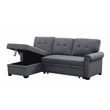 Alexent Reversible Fabric Sleeper Sofa with Storage Chaise in Dark Gray