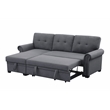 Alexent Reversible Fabric Sleeper Sofa with Storage Chaise in Dark Gray