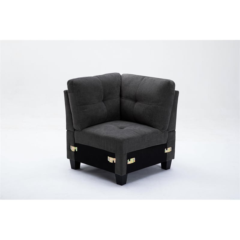 Alexent Modular 5Pc Sectional Sofa Contemporary Couch - DARK GRAY