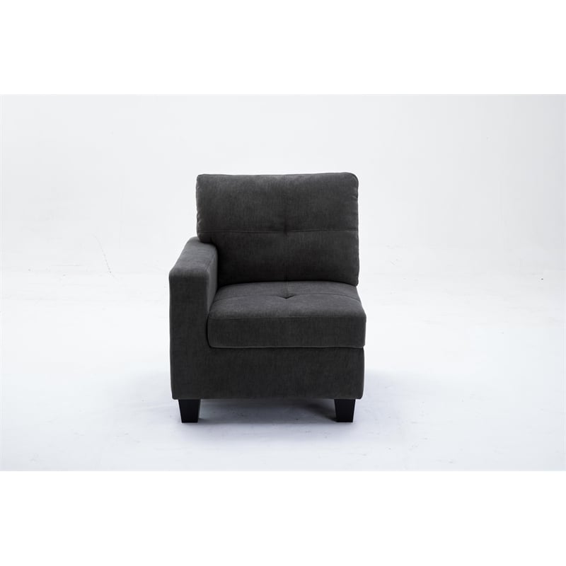 Alexent Modular 4Pc Sectional Sofa Contemporary Couch w Ottoman DARK GRAY