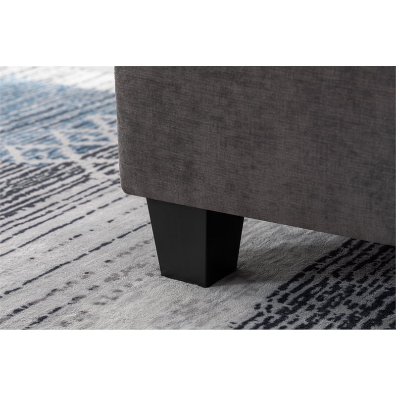 Alexent Modular 4Pc Sectional Sofa Contemporary Couch w Ottoman DARK GRAY