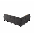 Alexent Modular 7Pc Sectional Sofa Contemporary Couch w Ottoman DARK GRAY