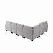 Alexent Modular 7Pc Sectional Sofa Contemporary Couch w Ottoman LIGHT GRAY