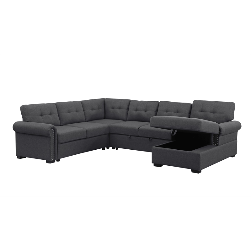 Alexent Sofa Sleeper Couch for Living Room Fabric Pull Out Couch Bed w/ Storage
