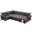 Alexent Sofa Sleeper Couch for Living Room Fabric Pull Out Couch Bed w/ Storage