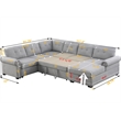 Alexent Sofa Sleeper Couch for Living Room Fabric Pull Out Couch Bed w/ Storage