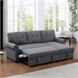 Alexent Classic Reversible Fabric Sleeper Sofa with Storage Chaise - DARK GRAY