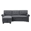 Alexent Classic Reversible Fabric Sleeper Sofa with Storage Chaise - DARK GRAY