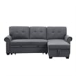 Alexent Classic Reversible Fabric Sleeper Sofa with Storage Chaise - DARK GRAY