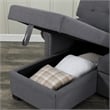 Alexent Classic Reversible Fabric Sleeper Sofa with Storage Chaise - DARK GRAY