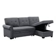 Alexent Classic Reversible Fabric Sleeper Sofa with Storage Chaise - DARK GRAY