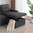 Alexent Traditional Fabric Sleeper Sofa with Storage Compartment -DARK GRAY