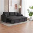 Alexent Traditional Fabric Sleeper Sofa with Storage Compartment -DARK GRAY