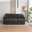 Alexent Traditional Fabric Sleeper Sofa with Storage Compartment -DARK GRAY