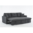 Alexent Traditional Fabric Sleeper Sofa with Storage Compartment -DARK GRAY