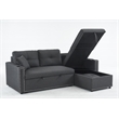 Alexent Traditional Fabric Sleeper Sofa with Storage Compartment -DARK GRAY