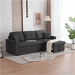 Alexent Traditional Fabric Sleeper Sofa with Storage Compartment -DARK GRAY