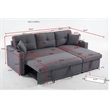 Alexent Traditional Upholstered Fabric Sleeper Sofa -LIGHT GRAY