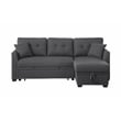 Alexent Sleeper fabric Sofa Sectional w Reversible Storage DARK GRAY