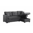 Alexent Sleeper fabric Sofa Sectional w Reversible Storage DARK GRAY