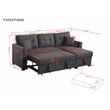 Alexent Sleeper fabric Sofa Sectional w Reversible Storage DARK GRAY