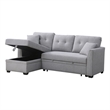 Alexent Sleeper Sofa Convertible Sectional w Reversible Storage LIGHT GRAY