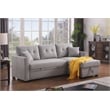 Alexent Sleeper Sofa Convertible Sectional w Reversible Storage LIGHT GRAY
