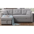 Alexent Sleeper Sofa Convertible Sectional w Reversible Storage LIGHT GRAY