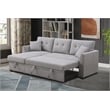 Alexent Sleeper Sofa Convertible Sectional w Reversible Storage LIGHT GRAY